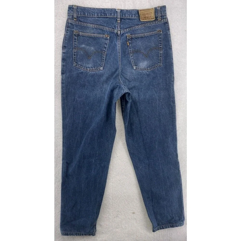 Vintage Levis Orange Tab High Rise Tapered Leg Jeans Medium  Blue Denim 33x32